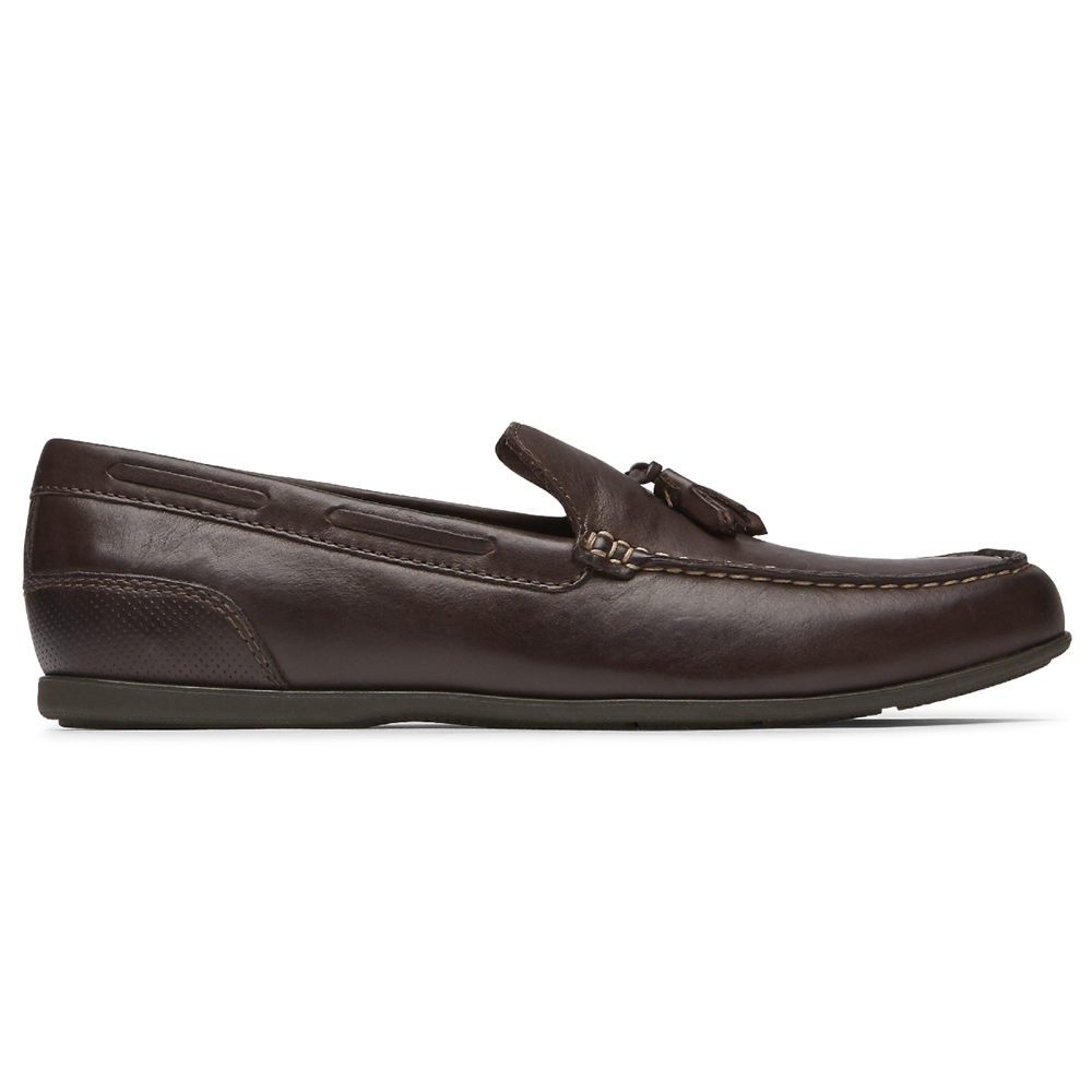 Rockport Singapore Mens Loafers - Malcom Tassel Dark Brown - AX1054328